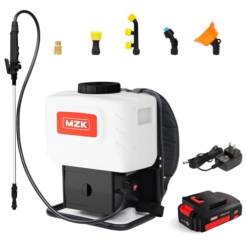 MZK 4.2 Gallon Battery Powered Backpack Sprayer-2.0AH Lithium Ion Electric Backpack Sprayer-for Weeding, Spraying, and Cleaning, Multiple Nozzles & Battery Included,BS4D05