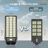 Deepn 9000W Plus Large Solar Street Light, Super Bright Solar Lights Outdoor, IP67 Solar Parking Lot Lights, Dusk to Dawn Outdoor Lighting Motion Sensor and Remote Control, 2 Pack