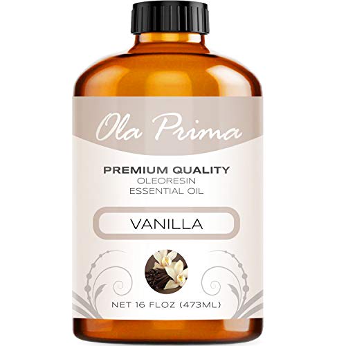 Ola Prima Vanilla Essential Oil 16oz – Therapeutic Grade Big Bottle for Aromatherapy, Diffuser & Candle Making, Vanilla Candle Scent - Essential Oils