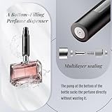 Squway 3PC 10ml Travel Perfume Bottle Refillable, Atomizer Sprayer for Perfume,Fragrance Scent Pump Fill from Bottom,Travel Sprayer Perfume for Women, Men Gift (Black Grey Silver)