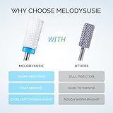 MELODYSUSIE Ceramic Nail Drill Bits Set, 3/32'' (2.35mm) Professional Acrylic Nail File Drill Bit for Manicure Pedicure Cuticle Gel Nail Polishing 5Pcs