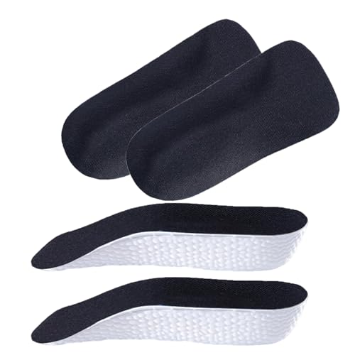 Canlaten·U Height Increase Insole - Orthopedic Shoes High Pads 2PCS Height Increase Insoles for Men Women Arch Support Shoe Lifts Shock Absorption Heel Lift Insole (Black, 1in/2.5cm)