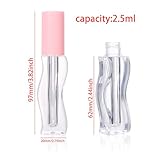 COSIDEA 30pcs Empty 2.5ml/0.08oz Pink lip gloss tubes with wand unique Wave shape lipgloss tube container small capacity for lip Tint DIY (30)