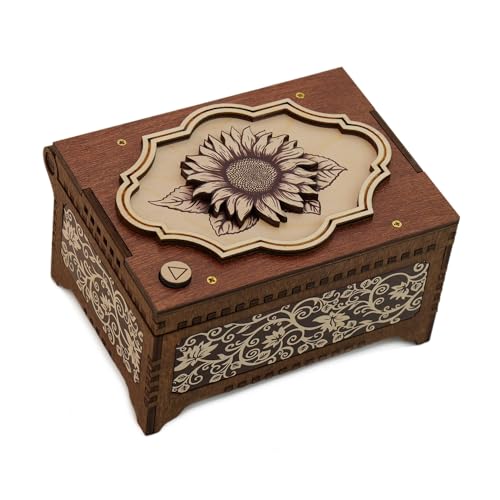 Custom Song Flower MP3 Music Box, Plays Any Song, Personalized Photo Print, Choose From 21 Flower Types