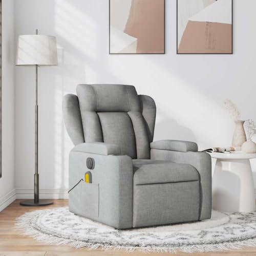 KCCKOM Massage Recliner Chair Light Gray Fabric,Luxury Massage Recliner Chair with Custom Comfort for Ultimate Relaxation Living Room Furniture