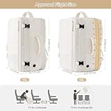 Sinaliy Travel Backpack for Women, Expandable 40L Carry on Flight Approved Backpack, 17 Inch Laptop Waterproof Travel Bag for College, Travel, Work, Beige