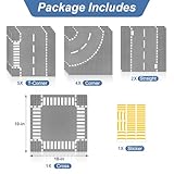 12 Pack Road Base Plates for Building, Compatible with Lego Classic Bricks, 10” x 10” Baseplates Fits for Lego Roads, Road Base Plates for City Sets (Attached DIY Stickers)