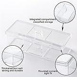 Square Qtip Holder Dispenser, 3 Compartments Cotton Ball Holder, Bathroom Canisters for Cotton Swab, Ball, Cotton Pad Organizer, Clear Acrylic Containers with Lid for Bathroom Vanity Countertop