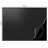 Stove Top Cover for Electric Stove - Silicone Stove Mat for Glass Top Stove, Glass Cooktop Protector, XL Dish Drying Mats For Kitchen, Range Covers for Electric Stove (Black, 30 x 21)