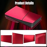 Slim Disc Edition Cover Plates for New PS5 Slim Console, Shell Panels Compatible with New PlayStation 5 Slim Accessories Protective Replacement Faceplate (Volcanic Red)