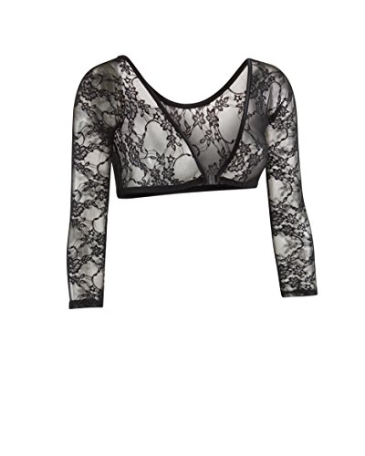 Sleevey Wonders Women's Basic 3/4 Length Slip-on Lace Sleeves M Black