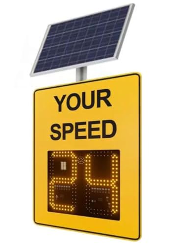 20"x27" LED Digital Solar Radar Speed Limit Sign, Aluminum Radar Speed Display Detector Traffic Safety Road Warning Speed Limit Board, Applicable to Highways,Speed-Limited Roads