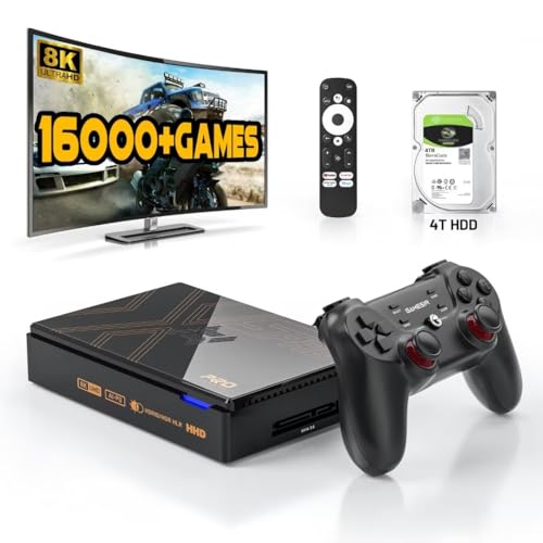 Kinhank Super Console X5 PRO Retro Game Console with 16000+Games,Android 12.0 OS,Emulator Console Compatible with Most Emulators,8K UHD Output,WI-FI 6,BT 5.0,AV1,Gigabit Ethernet,Wireless Controller