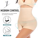 Tummy Control Shapewear Shorts for Women Under Dress Seamless Shaping Boyshorts Panties Slip Shorts Underwear (High Waisted Nude-4,M)