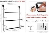 Livabber 3-Tier Over The Door Towel Rack, All Metal Towel Rack with Hooks for Door Hanging, Behind Door Towel Bar Towel Storage Holder for Bathroom Accessories, 19.37" L x 5.9" Wx 24.4" H(Black)