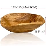 JFFLYIT Creative Wood Bowl Root Carved Bowl Handmade Natural Real Wood Candy Serving Bowl 10"-12"