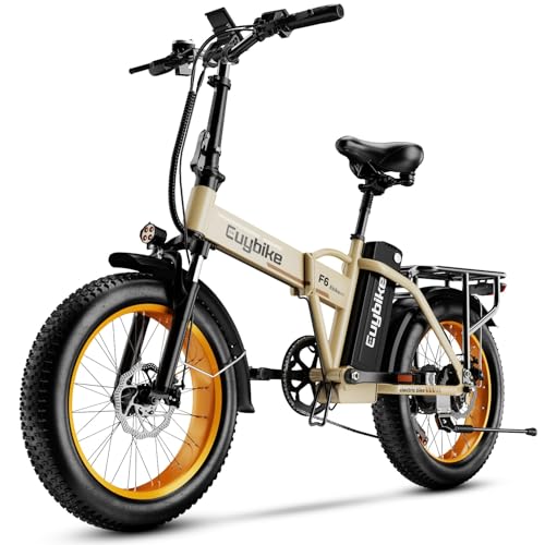 1000W Folding Electric Bike, 48V 20AH Large Removable Battery E Bike, 30+MPH, 80 Miles Max Range, 20" Fat Tire Electric Bicycle for Adults, Adult Electric Bicycles for Commute,Sandstorm,classic