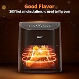 TOKIT Air Fryer, 4.8QT Compact with Online Recipes,10-in-1 Functions for Air Fry,Roast,Reheat,Dehydrate,Bake,Broil & More,360°Air Crispy Tech with 450℉ Max Temp,Nonstick Basket Dishwasher Safe