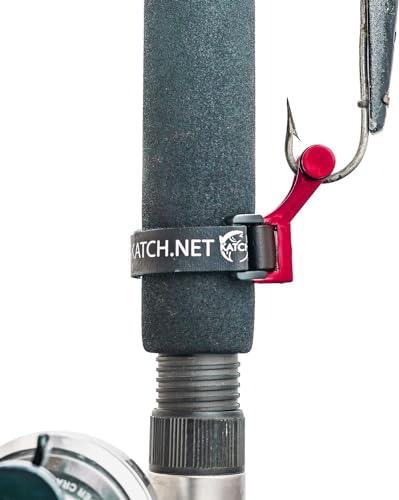 KATCH Hook Keeper for Fishing Rod: Regular & Mini Sizes - Secure Lure & Accessory Holder (Red, Regular)