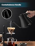 INTASTING Electric Kettles, Gooseneck Electric Kettle, ±1℉ Temperature Control, Stainless Steel Inner, Quick Heating, for Pour Over Coffee, Brew Tea, Boil Hot Water, 0.9L Black