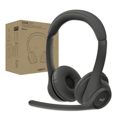 Logitech Zone 305 for Business, Wireless Bluetooth Headset with Microphone, for Microsoft Teams, Compatible with Windows, Mac, Chrome, Linux, iOS, iPadOS, Android