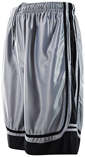 ChoiceApparel Mens Two Tone Training/Basketball Shorts with Pockets (S up to 4XL) (L, Grey)
