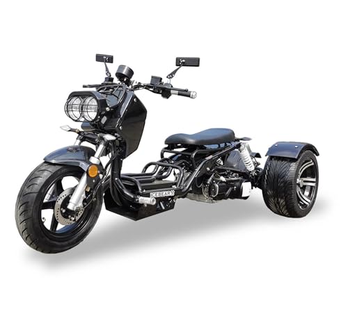 150CC Stretched Trike | 3-Wheel Motorcycle | ICEBEAR Ruckus PST150-19N (Black)