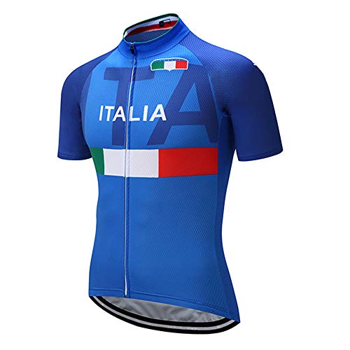 Men Cycling Jersey Miloto Cycling Jerseys Team Bike Shirts Men Biking Tops Short Sleeve Clothing(X-Large),B Blue