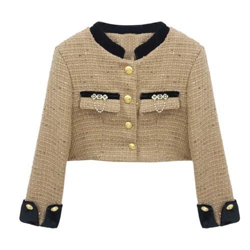 Women's Elegant Short Jacket A-Line Skirt Set Korean Style Outfit For Socialite