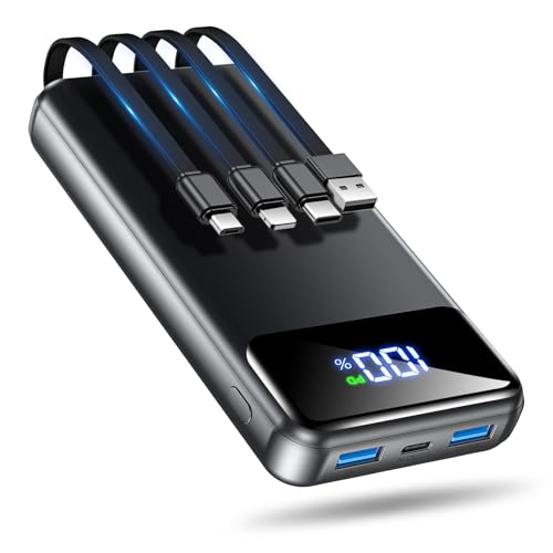OHOVIV Portable Charger Power Bank 50000mAh Battery Pack, 22.5W Fast Charging PowerBank with Built in Cables,Travel Essential USB-C Portable Phone Charger for iPhone Samsung Pixel Android iPad