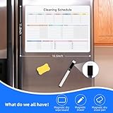 Zawinmay Cleaning Checklist Dry Erase Magnetic Whiteboard for Refrigerator,Daily Weekly and Monthly Checklist Planner and Household Chore-Cleaning Schedules and Checklists