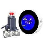 LIAMOS WiFi Natural Gas Detector with Electric Solenoid Valve Automatic Smart Control Shut Off Methane CH4 Leak Alarm Sensor,Precise Leak Locating(with V15GC Valve)