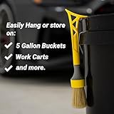 Car Detailing Brush, Premium 3-in-1 Design with Boars Hair Bristles, Clean Auto Interior (Leather Seats, Air Vents) or Exterior (Wheels, Paint, Emblems) Detail Brushes Car Detailing