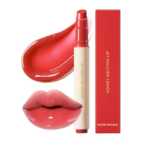 Nature Republic HONEY MELTING LIP (04 POMEGRANATE) SOFT LIP STICK, korean lip, Lip Gloss, Glow lip, glossy, lip balm, lip crayon, jelly gloss, lip pen, tint, korean make up