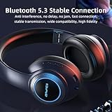 AWEI Over Ear Bluetooth Headphones，Lightweight Headphones 12 Hours of Play Time Stereo Headphones with Soft Protein Earpads for Cellphone/TV/PC/Home Office Blue Tooth Head Phone (Black)