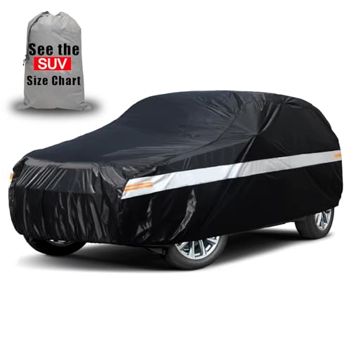 Aoulette SUV Car Cover Waterproof All weather,Outdoor Full Exterior Covers for SUV,Universal Fit Toyota RAV4, BMW X3/X4, Audi Q5, Buick Enclave, Cadillac SRX, GMC Terrain, Kia Sorento etc.(Up to 190")