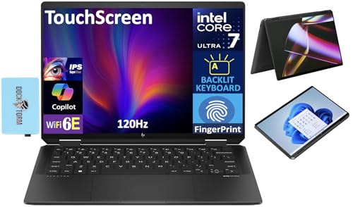 HP Spectre 16 x360 2-in-1 Business Laptop, 16" FHD+ 120Hz Touchscreen Display, (Intel Ultra 7-155H, 16GB RAM, 1TB SSD, Backlit KYB, Fingerprint Reader, 2 Thunderbolt 4, Win 11 Pro) w/Dockztorm Hub