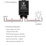 ZHOFONET 12v Remote Control Relay Switch, DC 12V-72V Wireless Switch 328ft Long Range, Waterproof Switch,40A Relay RF Remote Switches for Outdoor Light,Motor