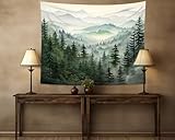 QGHOT Misty Forest Tapestries, Mountain Nature Tapestry Wall Hanging, Landscape Art Tapesty for Bedroom Living Room College Dorm Decoration Wall Hanging 90x70in