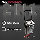 Schumacher Electric Wheeled Battery Charger and Jump Starter, SC1445, 2-in1 - Manual Timer-Controlled, 250 Cranking Amps, 6 Volt and 12 Volt for Car, SUV, Truck, and Marine Batteries