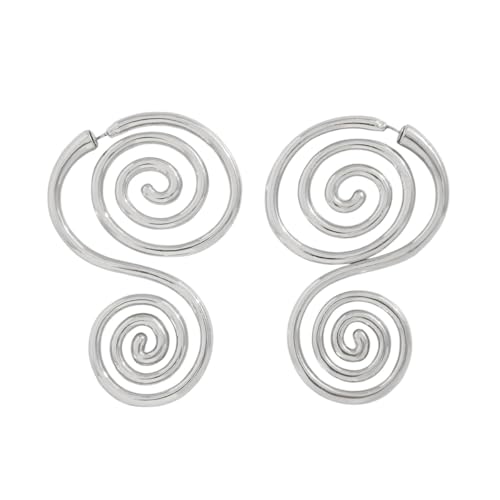 Exaggerated Gold Color Spiral Thin Stick Curved Smooth Eardrop Women Minimalism Creative Earrings Aesthetic Jewelry Gift