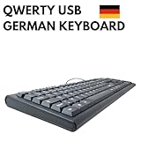 SolidTek Bilingual German English Black USB Wired Computer Keyboard