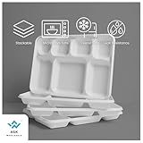 ASK WHOLESALE 7 Compartment Disposable Plastic Plates,12 Inches, Pack of 100 - Perfect Portion Control, Durable Lightweight Construction, Versatile for Appetizers, Main Courses, and Side Dishes