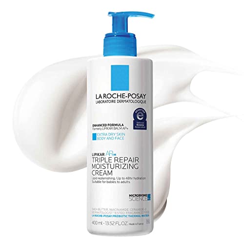 La Roche-Posay Lipikar AP+ Triple Repair Moisturizing Cream, Face & Body Lotion For Dry Skin, Shea Butter & Niacinamide Moisturizer, Gentle Face & Body Cream For Dry, Rough & Sensitive Skin