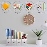 Limitliho 24 Pack White Cardboard Magazine File Holder for Desk, Shelves, Office or Home, Vertical Book Bins for Classroom and Library Use, 10.6'' H×10.2'' L ×3.5''W Folder Organizer Box