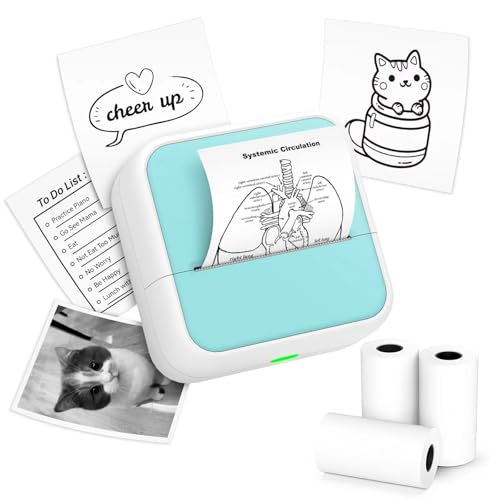 Sticker Printer - Printpods Mini Printer with Stickers, Print Pod, Bluetooth Inkless Printers, Sticker Maker, Portable Thermal Printer for iphone, Impresora Portátil for Notes, Journal, DIY, Kids Gift