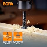 BORA BFB-009973 15mm Dia Tempest Forstner Bit 90mm OAL, Round 10mm Shank for Wood Drilling Ideal for Cabinet Making and Fine Woodworking Projects