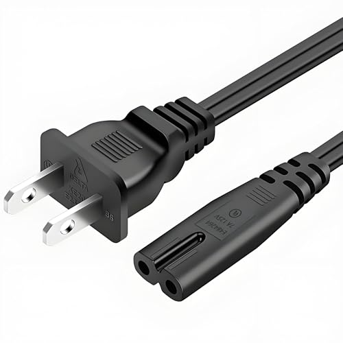 2 Prong AC Power Cord for JBL PartyBox 100 110 200 300 310 710 1000 Portable Speaker, JBL Soundbar Power Cord Replacement, Wireless Speaker Replacement Charger Supply Charging Cable, LED LCD Smart TV