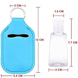 Duufin 60 Pieces Hand Sanitizer Keychain Holders Empty Travel Bottles Set Including 30 Pieces Reusable Clear Bottles and 30 Pieces Hand Sanitizer Holder for Backpack and Purse