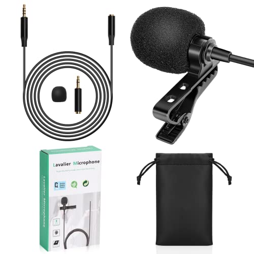 Professional Grade Lavalier Lapel Microphone for Samsung Galaxy J4 Core Compatible with iPhone Phone or Camera Blogging Vlogging ASMR Recording Video Tiny Shirt Microphone with Easy Clip On System